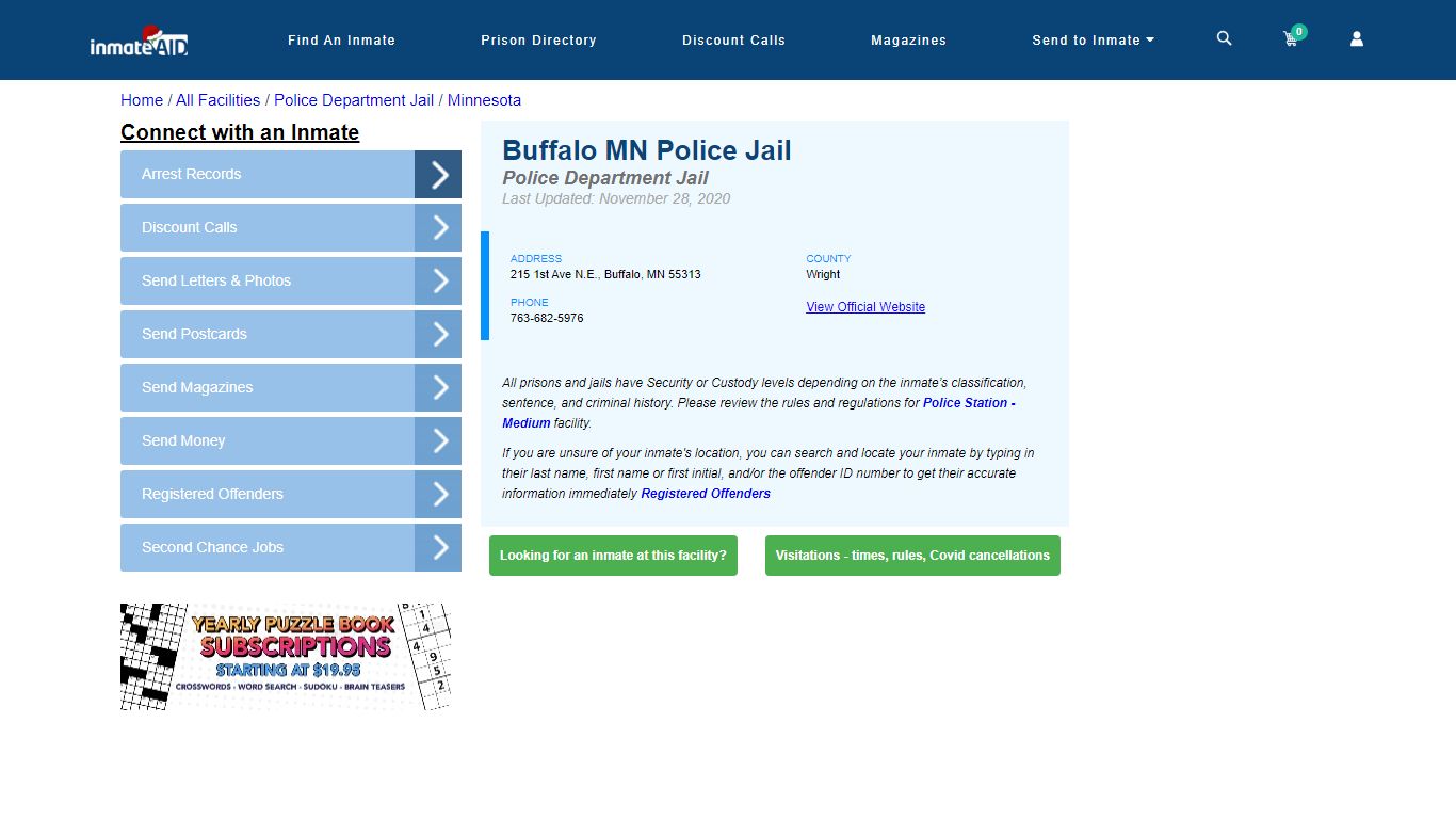 Buffalo MN Police Jail & Inmate Search - Buffalo, MN